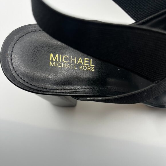 Michael Kors Black Sandals with Gold Zipper - Picture 10 of 12